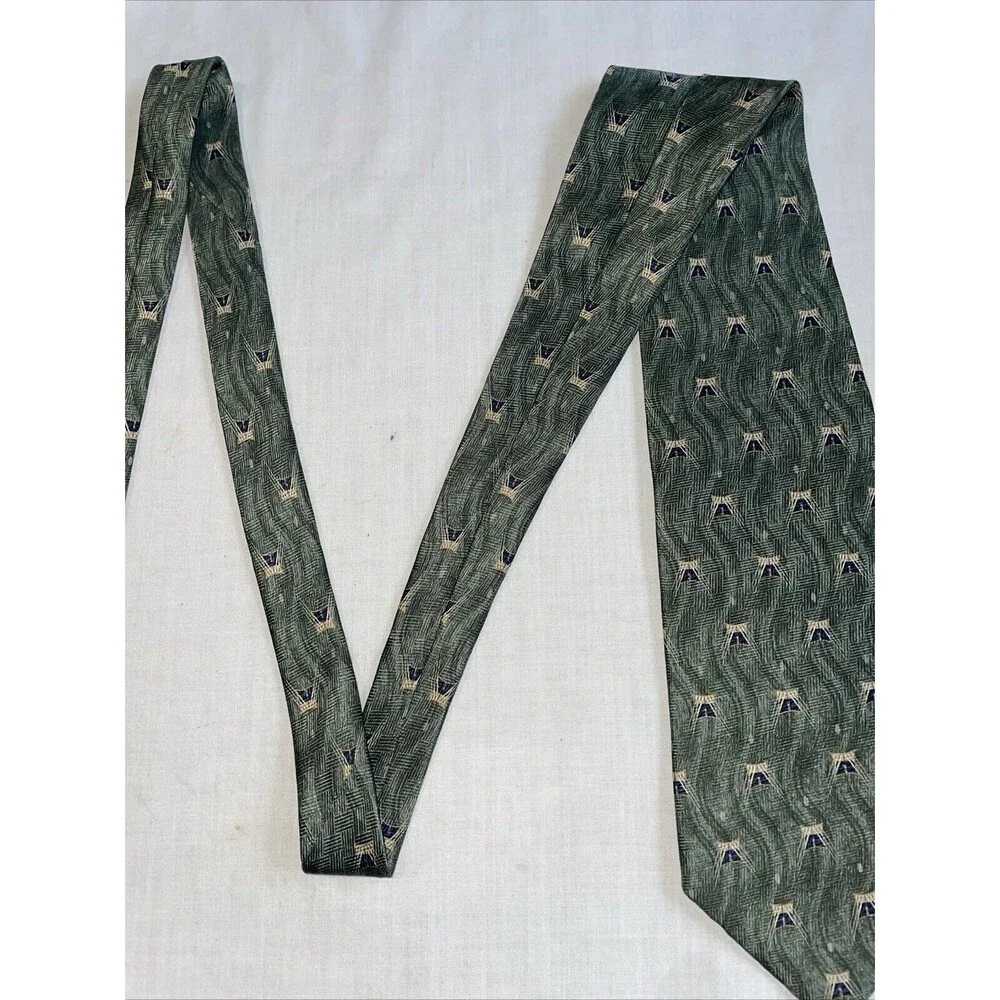 Graham & Lockwood Men’s Dress Tie Size 57” Green 100% Silk Business Formal